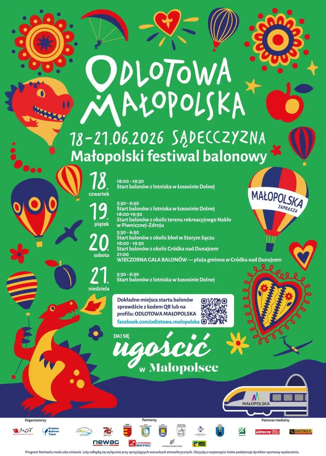Plakat wydarzenia Odlotowa Małopolska, 18–21 czerwca 2026